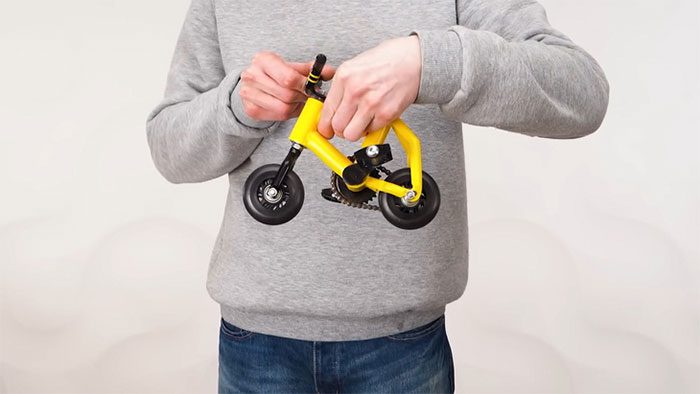 The tiny bicycle introduced by its owner as 'suitable for daily use'