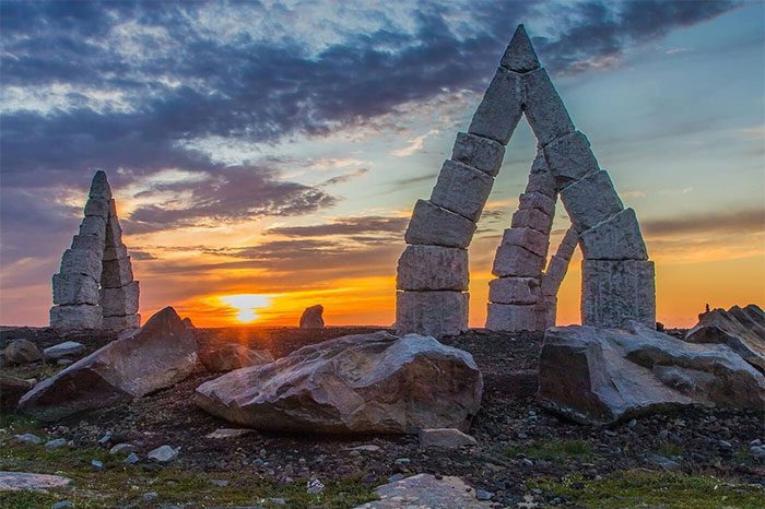 Arctic Henge has a diameter of about 50m and consists of 72 stone blocks.
