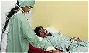 A Pakistani patient being treated for Crimean Congo fever