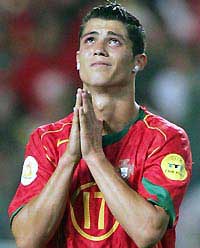 Portuguese player Cristiano Ronaldo cries whenever he loses a match