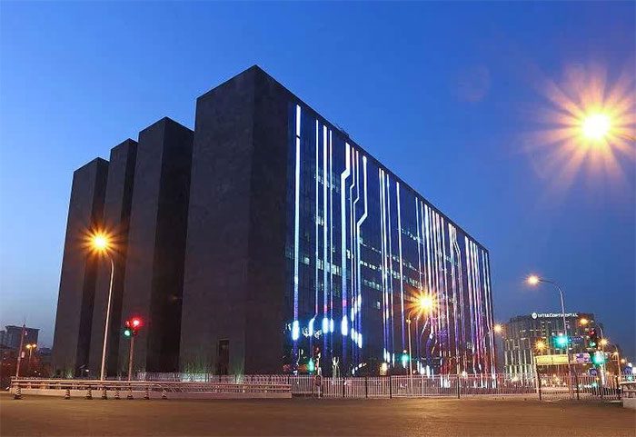 Architect Pei Zhu designed this unique building.