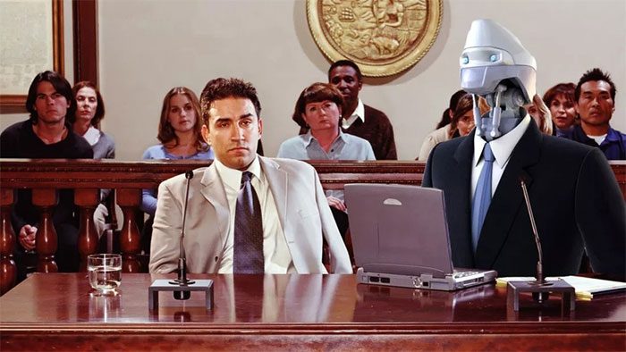 RobotLawyer will provide advice and defend the client through a headset.