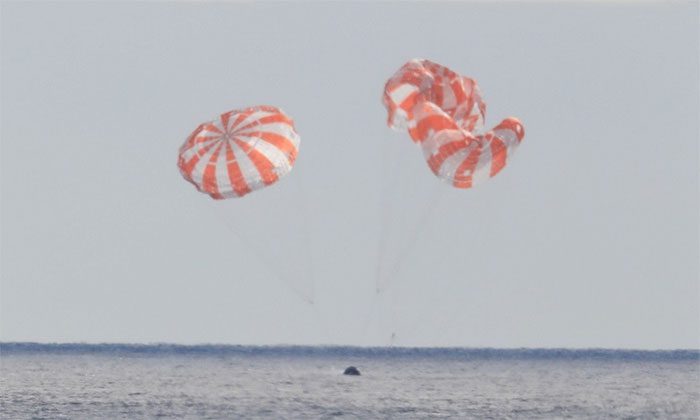 Orion landed in the Pacific Ocean.