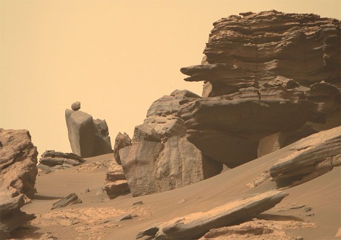 On Earth, this type of rock is called "Precariously Balanced Rock"