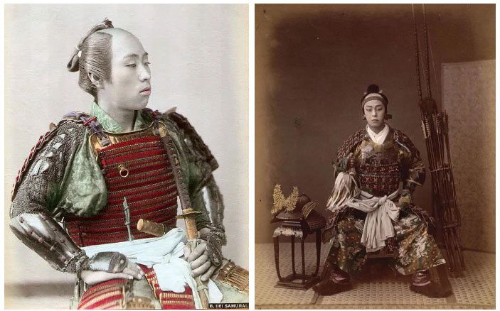 Portrait of a Samurai holding the famous Katana sword