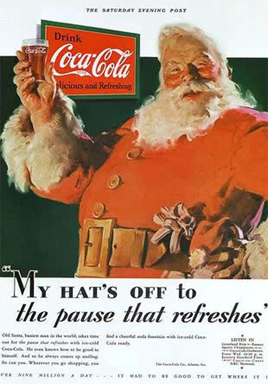 Coca-Cola's first Christmas poster from 1931