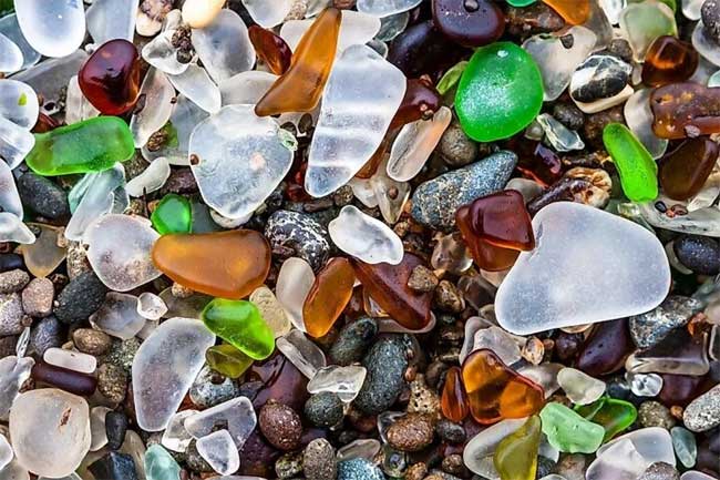 Colorful glass pieces.