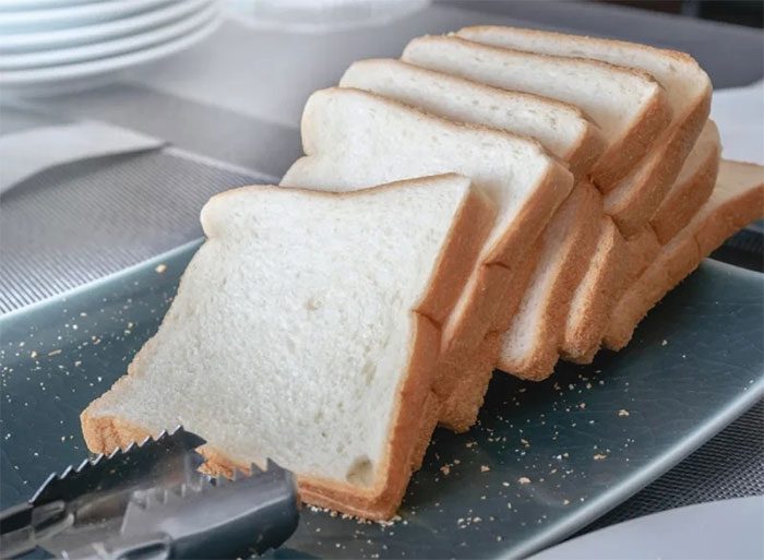 White bread is high in starch but low in fiber.