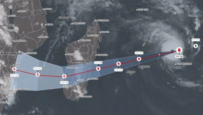 The unusual path of Storm Freddy.