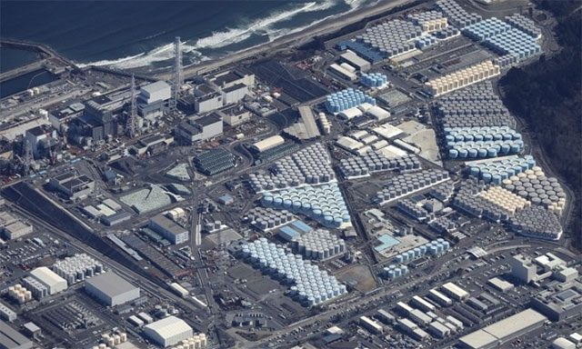Storage tanks for radioactive water in Japan.