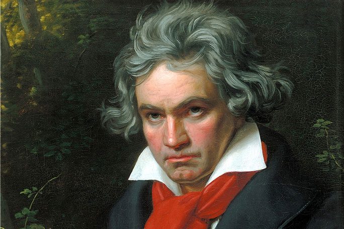 Portrait of the genius composer Beethoven