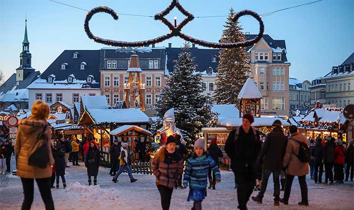 Christmas market in central Saxony, Germany.