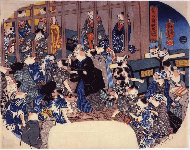 Hazy Moon cat, Sheng (1846) by Utagawa Kuniyoshi