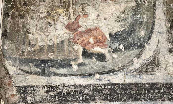 The murals are based on the work Emblems (1635), authored by poet Francis Quarles.