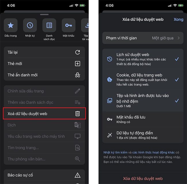 How to clear browsing data on Google Chrome.
