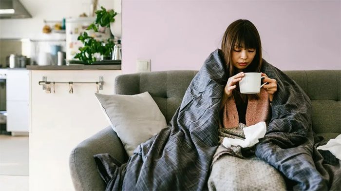 Sore throat, swollen lymph nodes, coughing, or sneezing are typical symptoms of the flu or a common cold.