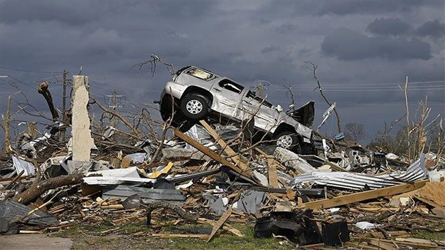 Devastation after a tornado in Arkansas, USA, on April 1, 2023.