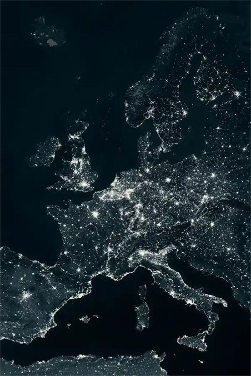 Europe as seen from space.