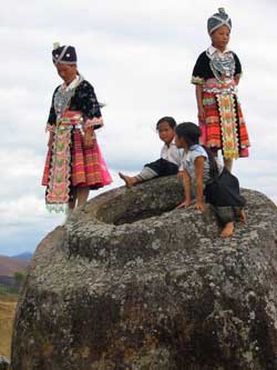 One of the stone jars at the Plain of Jars.