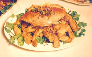 Steamed crab