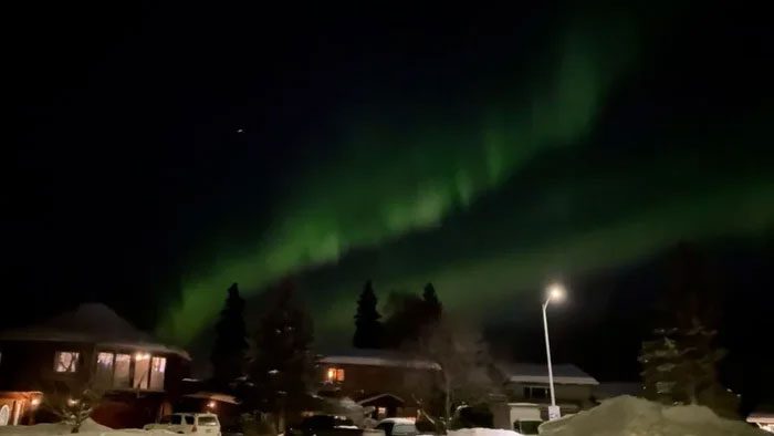 Aurora scene in Anchorage, Alaska (USA)