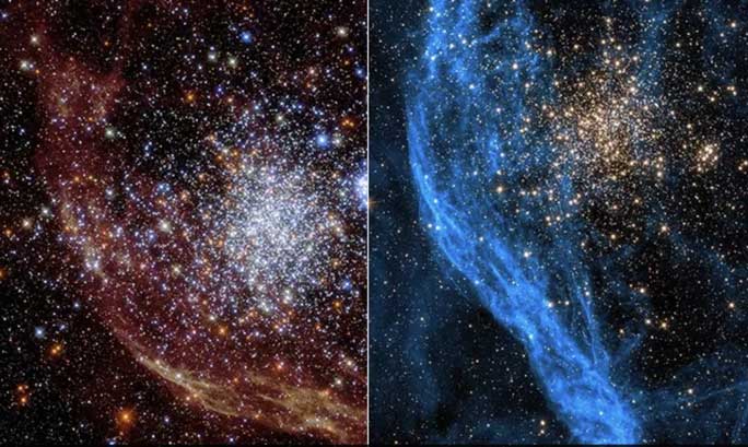 The images reveal thousands of twinkling stars from the universe, at a distance of 160,000 light-years.