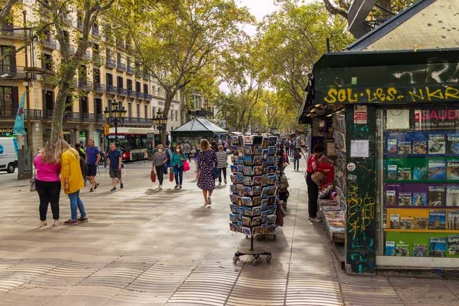 La Rambla in Barcelona, Spain