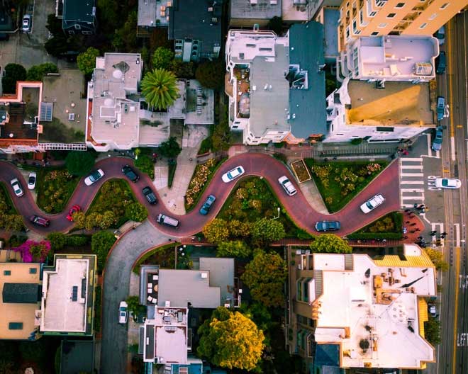 Lombard Street is an iconic street in San Francisco, USA