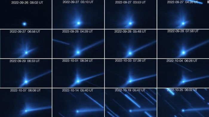Debris cloud created by DART's impact.