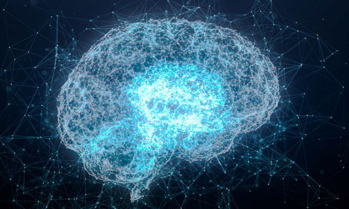Illustration of pain-sensing nerves sending messages to the brain.