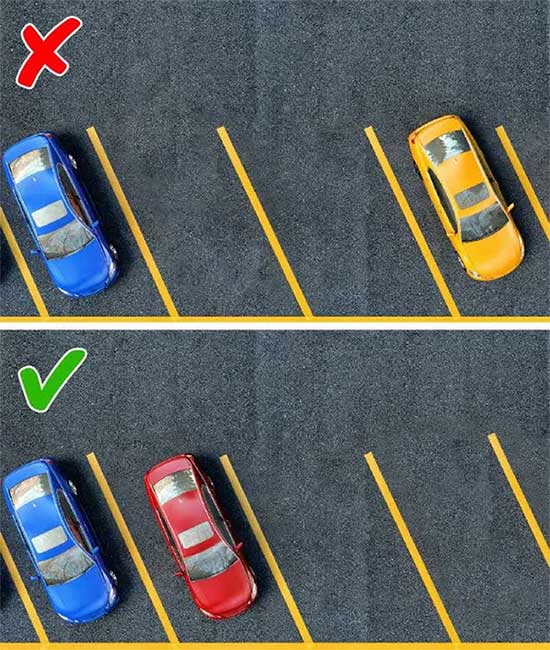 Parking close to another car even when there are plenty of empty spaces