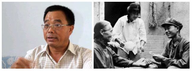 Mr. Zhang Guo Qing from the medical team examining the public.