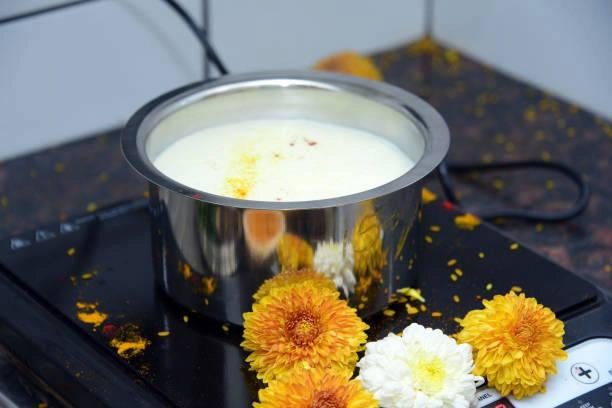 Indians boil milk when moving into a new house.