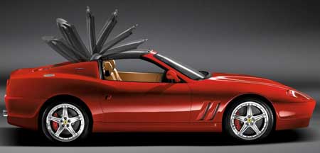 Ferrari is using chrome-coated glass for the roof of the Superamerica model.