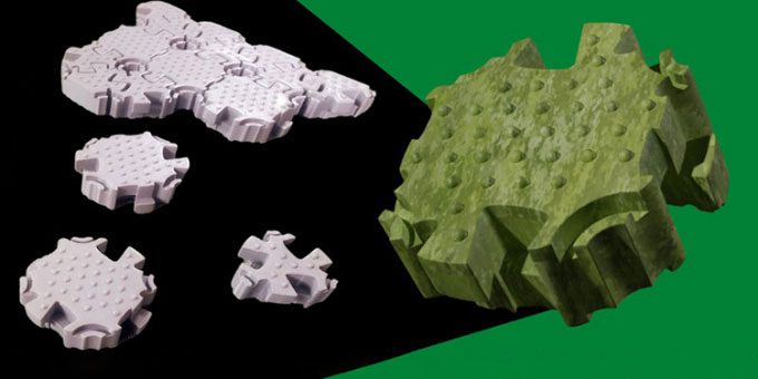 SeaBrick floating bricks made from seaweed.