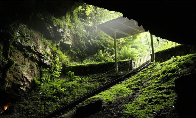 Stairs leading to Dunmore Cave.
