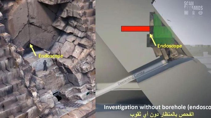 Graphic image shows the location of the mysterious corridor inside the Great Pyramid