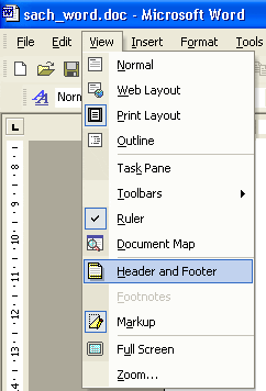 View  Header and Footer