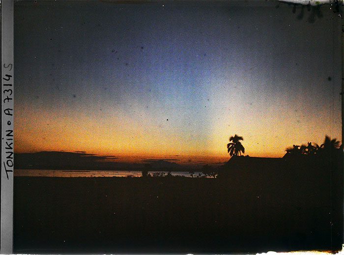 A collection of stunning purple sunsets at West Lake over a century ago.