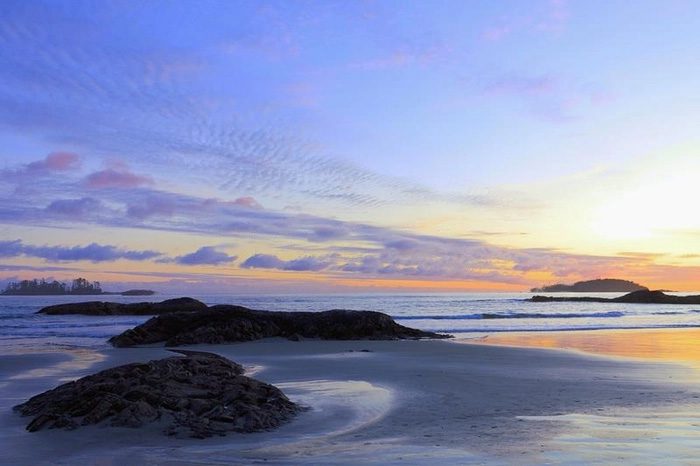 A stunning sunset over the sea.
