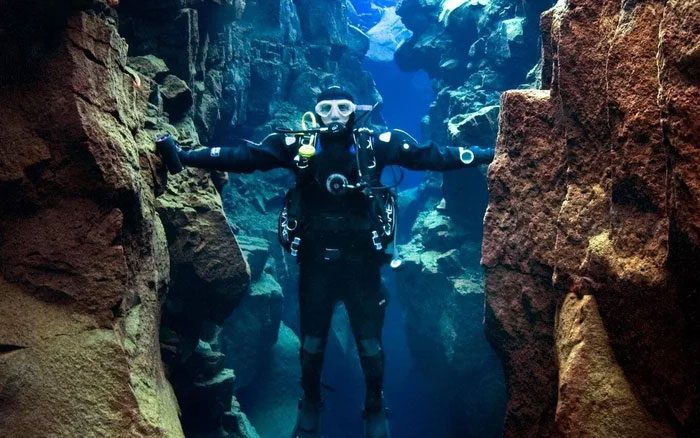 The Silfra Fissure opened in 1789 due to the movement of the North American and Eurasian plates.