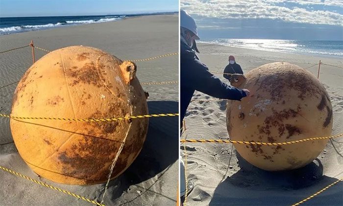 The mysterious orange sphere on Enshu Beach.