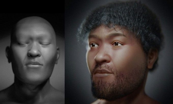 Two reconstructed images of an ancient Egyptian man.