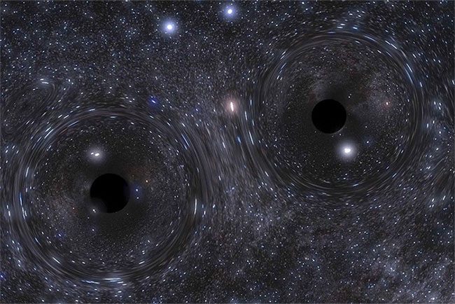 Binary black holes forming at the center of a dense star cluster.