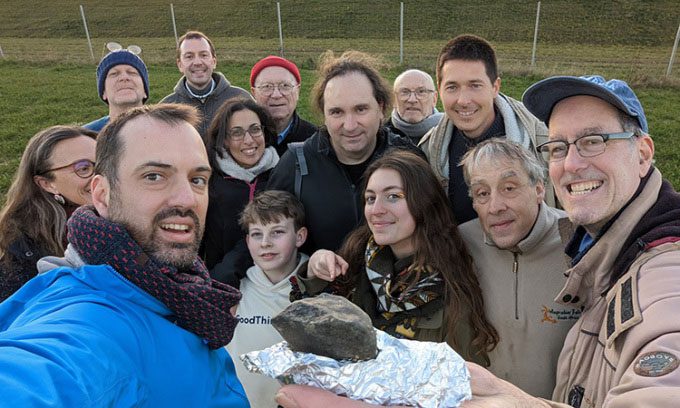 Meteorite fragment found in France.