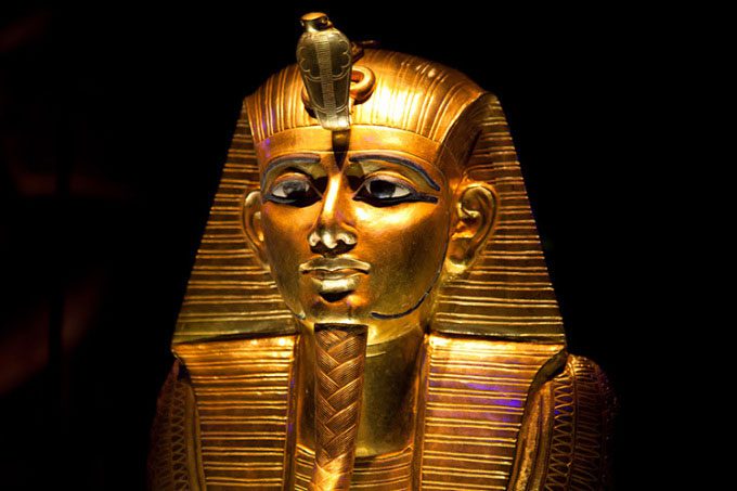 The gold mask of Pharaoh Psusennes I.