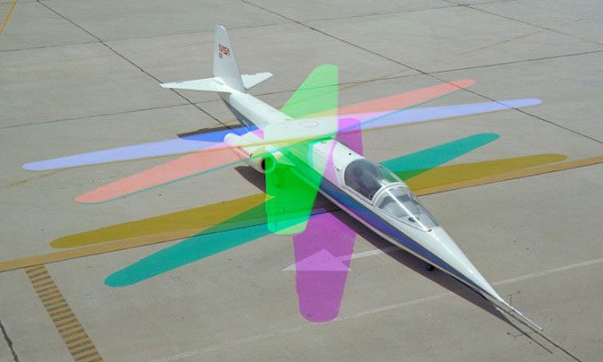 Motion of the AD-1 aircraft wing.
