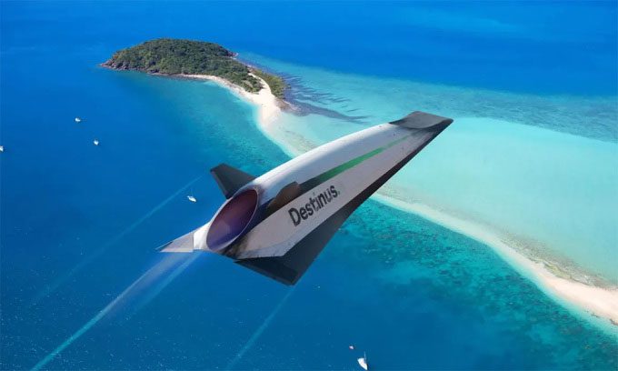 Simulated high-speed aircraft by Destinus.