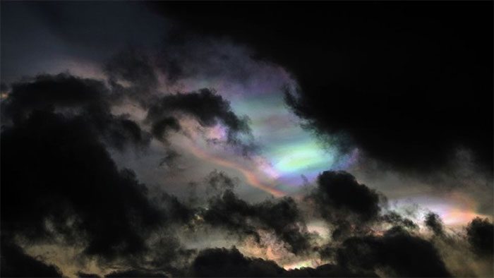 Iridescent clouds in Iceland on January 25.