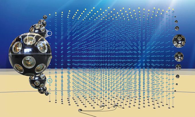 Underwater neutrino detector prototype.